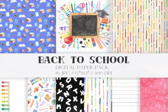 Back to School Digital Papers Pack: A Creative Resource for Educators and Designers