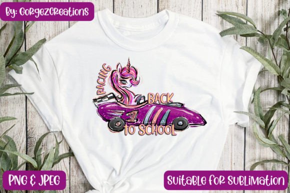 Back to School Racing Car Unicorn PNG: A Creative and Practical Design for All Your Print Projects