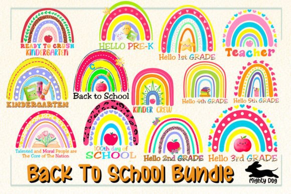 Back to School Rainbow Bundle for Sublimation Printing and Design