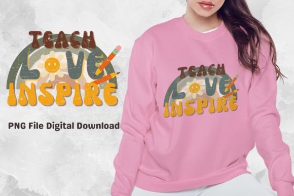 Back to School Teach Love Inspire Retro