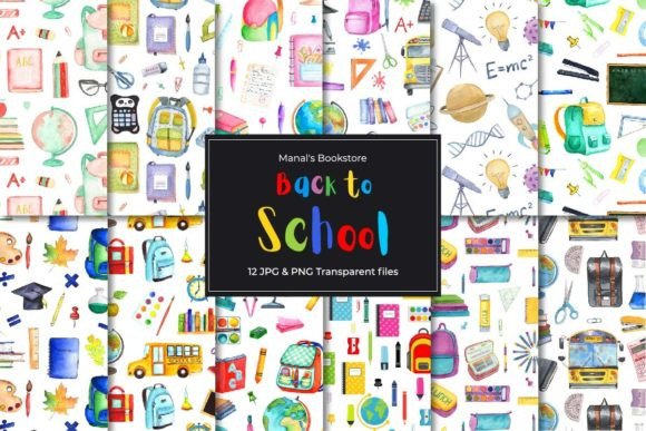 Back to School Watercolor Patterns: A Creative Resource for Every Project