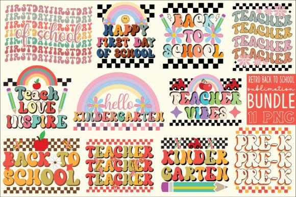Retro Back to School Sublimation Bundle