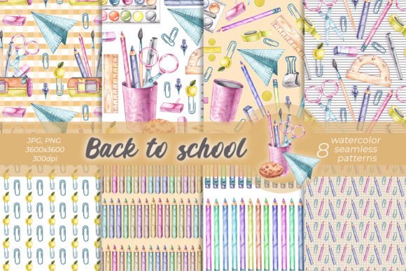 Watercolor Back to School Patterns: A Creative Solution for Every Project
